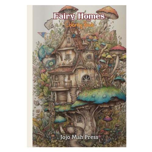 Fantasy Coloring Book Cover Contest For the Bold Design by Windmill Designer™