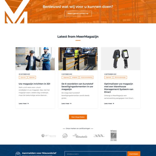 Creative website templates for a leading pallet racks company_ Meermagazijn Diseño de Aj3664