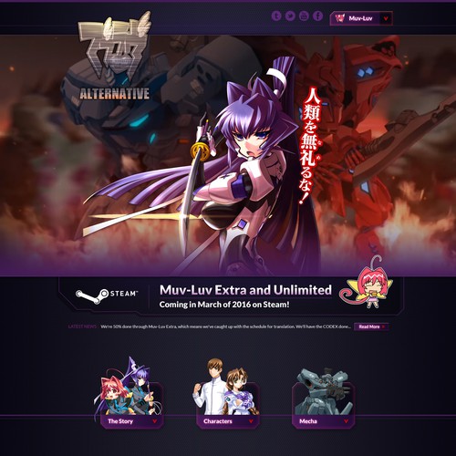 Create a Homepage Design for Japanese Visual Novel Muv-Luv! Design by Floating Baron