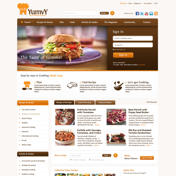 Yumvy design its website
