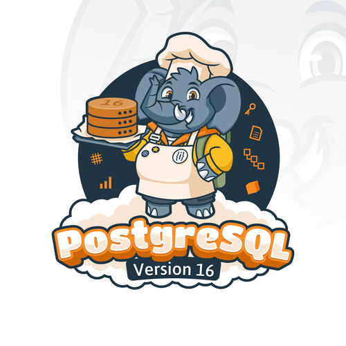 PostgreSQL v16 Release Artwork Design von ridjam