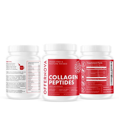 Design a Food Supplement Label - Collagen Peptides Design by Sasha Bianca