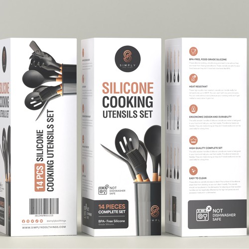 We need the best packaging for our Silicone Cooking Utensils Set Design by DG[Graphix]