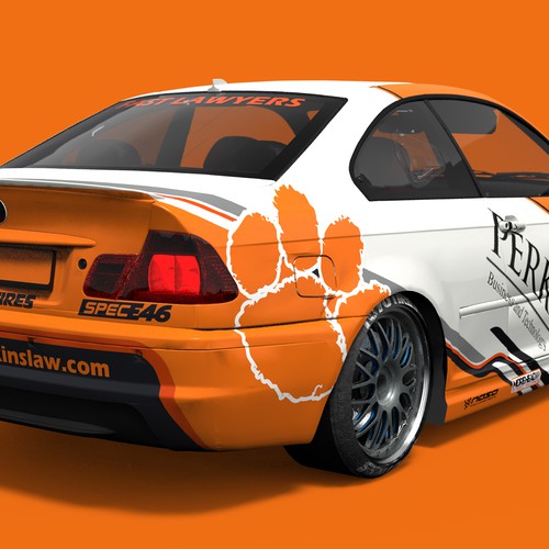 Perkins-Clemson e46 Race Car Wrap Design by Andrei Sandu