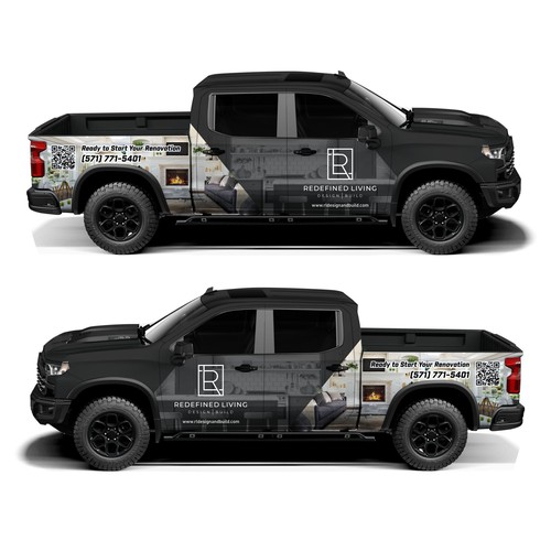 Sophisticated truck wrap for a Design and Build Home Renovation Company Design by anthronx