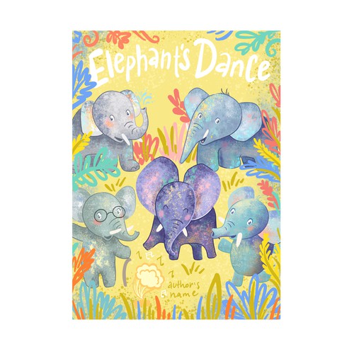 The Elephants Dance Party - Fun, bright and quirky kids book illustration Design by HannaSymo