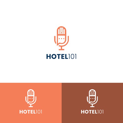 Create a logo for a podcast called - Hotels 101 - incorporate a hotel in the logo Design by Design_777