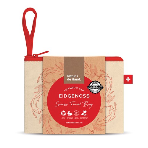 Eye-catching, trendy and environmentally friendly packaging for shampoo bar and natural soap produce Design by AbundanceGraphic