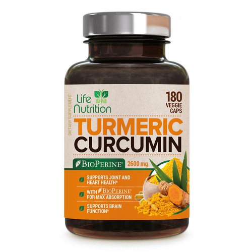 Life Nutrition needs a "beautiful label" for its Turmeric Extract bottle -  (Two (2) Winners will be awarded! ) Design by ProveMan