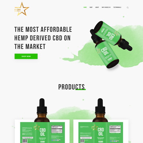 Design gagnant sur "Awesome CBD Shopify Landing Page Design Needed"