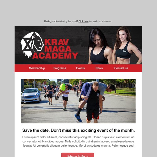 Email Template for a boutique fitness club Design by charlim888