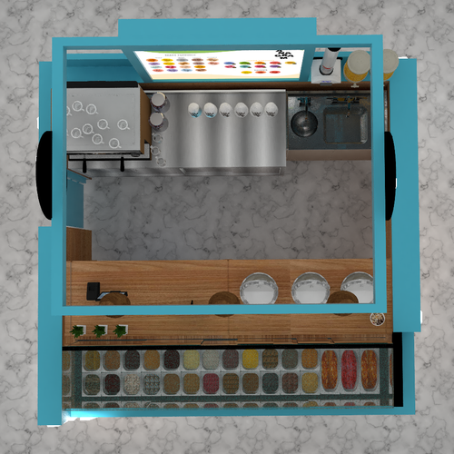 Design a 3D render for food serving kiosk Design by Ann Davis