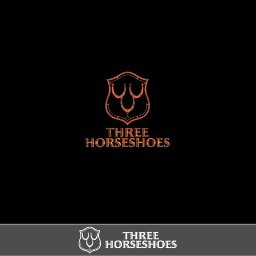 logo for Three Horseshoes Design by Kate Davies