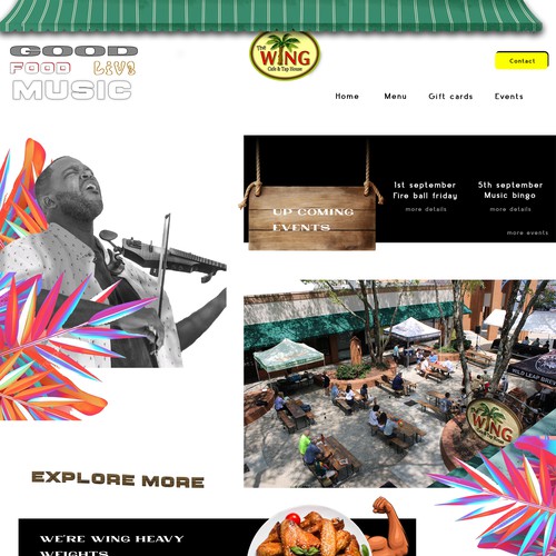 Design A Fresh New Website for The Wing Cafe & Tap House! Design by uncapped