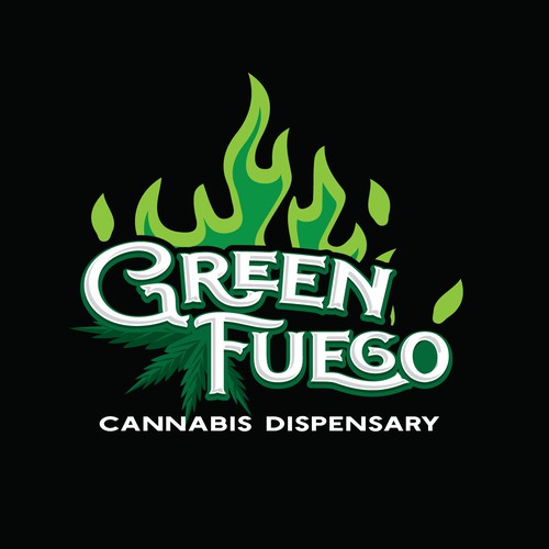 GREEN FUEGO cannabis dispensary logo-ontwerp door M.C.M_Design