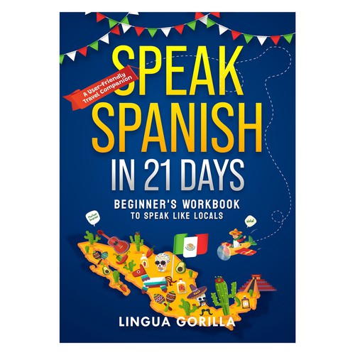 Speak Spanish in 21 Days - Fun & Travel vibe Language Workbook for Beginners Design by @Ikrima_ArtStudio