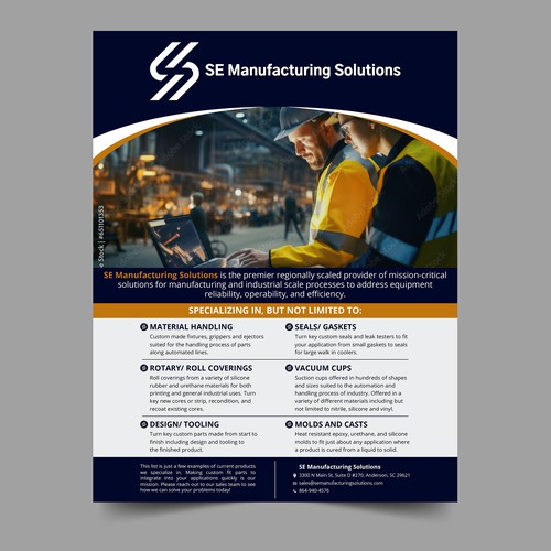 Clean single page line card for potential customers Design by Xnine