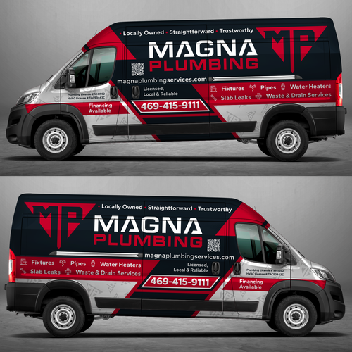 Informative, Clean Van Wrap for Plumbing Business Design by Max5k