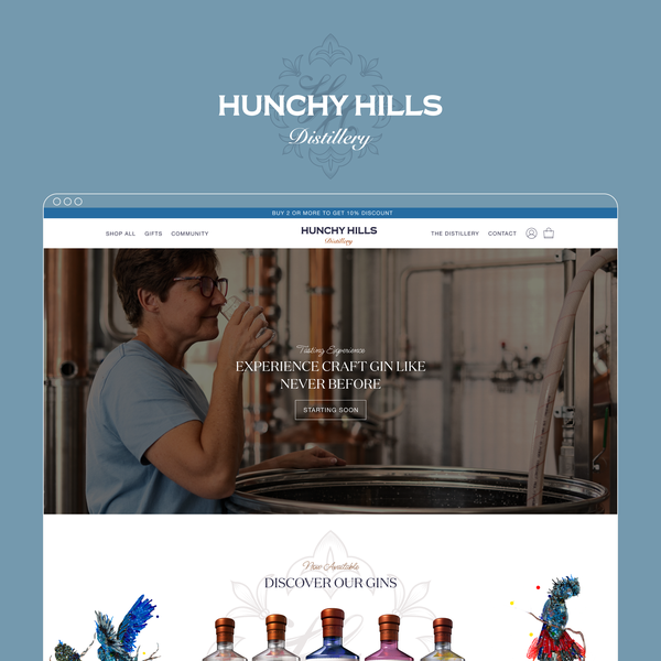 Hunchy Hills Distillery | Shopify Development: Female led distillery, breaking the stereotype