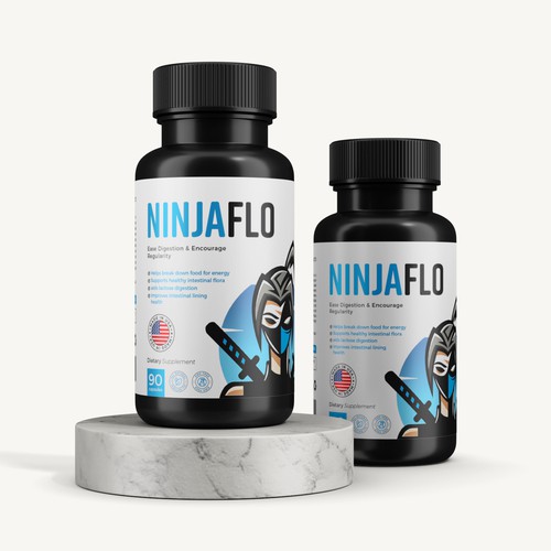 We need a cool supplement label for our supplement NINJAFLO Design by Eunoia_Karsa