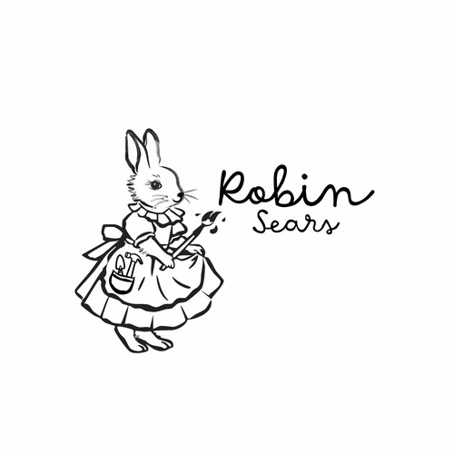 "Whimsical rabbit logo for artist's bespoke creations brand" winning Logo & social media pack