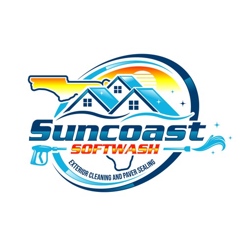 A logo for a softwash company that is appealing and inviting Design by Operation Design