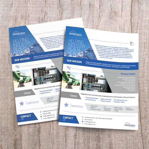 RidgeTech Automation - Marketing Documents Design by Lefteris P.