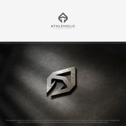 Logo for "Athleholic" — website and app for athletes, trainers, and people interested in sports. Diseño de [L]-Design™