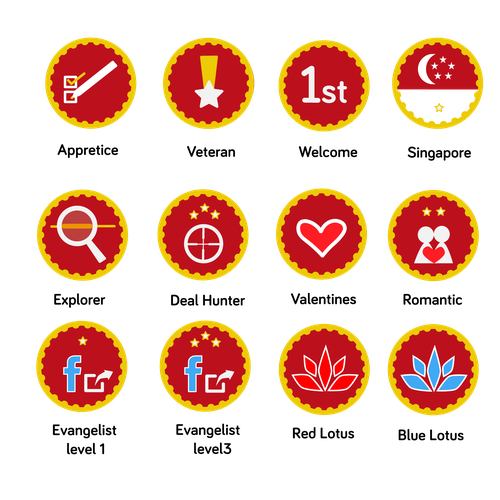 Design 10 badges/icons for eatigo & win full badge 1-on-1 project!! Design by Matyas_iosif