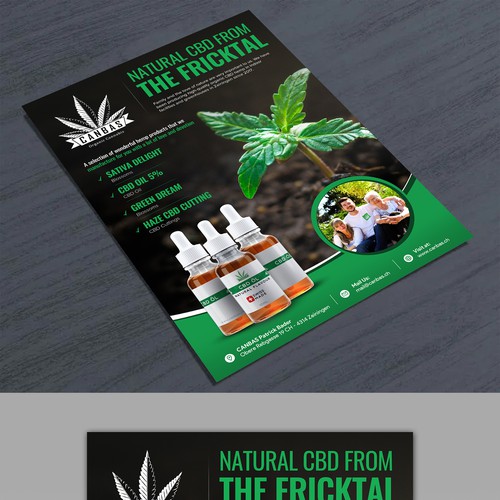 Flyer promotion for local CBD store Diseño de 123Graphics