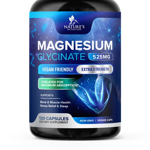 Natural Magnesium Glycinate Design needed for Nature's Nutrition Design by TUNSAY