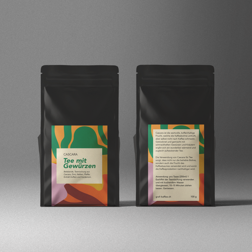 Cascara tea label-ontwerp door just.chaosofart