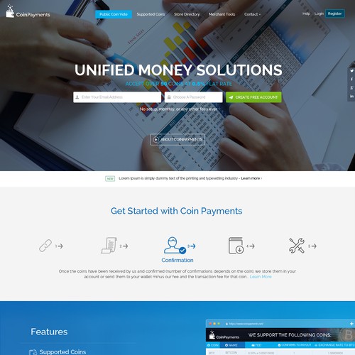Coinpayments.net Bootstrap 3-Compatible Deisgn Contest Design by KashiArts