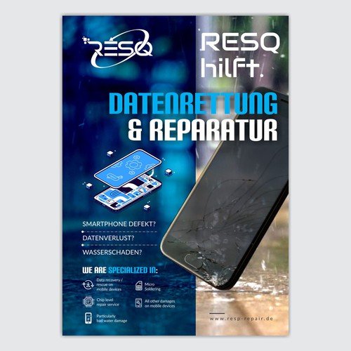 Clean & Nice Poster for Cell Phone Repair & Data Rescue Company Design by 99kreative