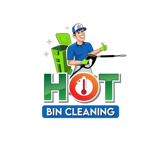 Hot Bins Cleaning - Trash Can Cleaning Design by Gula Jawa