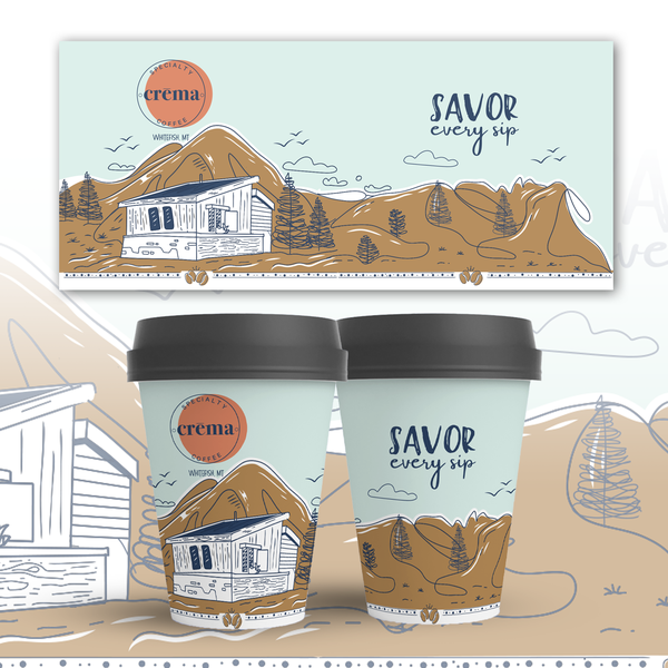 Coffee shop cup design and updated swag!