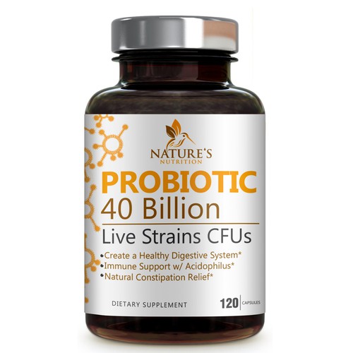 Nature's Nutrition Needs a "Beautiful Label" for our Probiotic Bottle. Design by agooshe