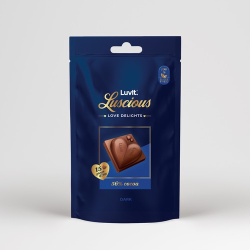 Design a standout label for a Premium Chocolate Homepack Design by B i a