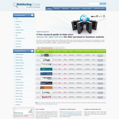 Redesign WebHostingChoice.com Design by sam2305
