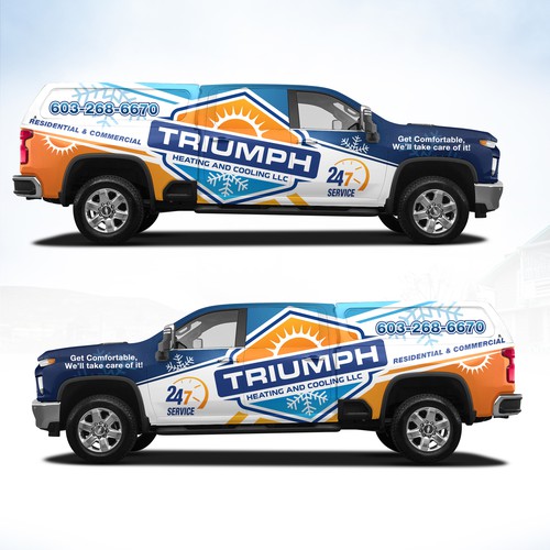 Hvac truck wrap Design by DuhaCreative