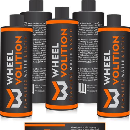 Product label for spray bottle. Product label contest