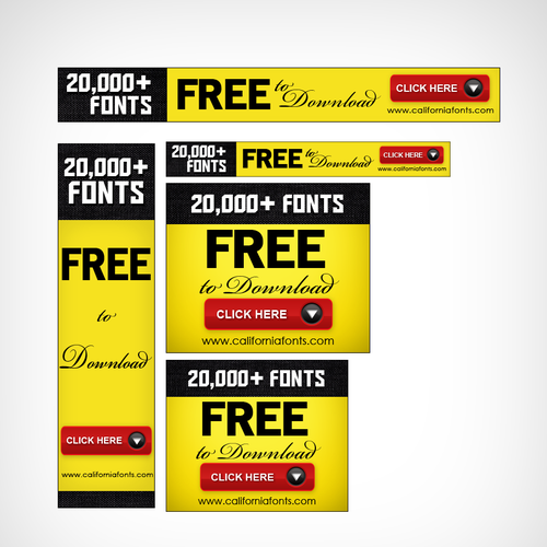 California Fonts needs Banner ads デザイン by dizzyclown
