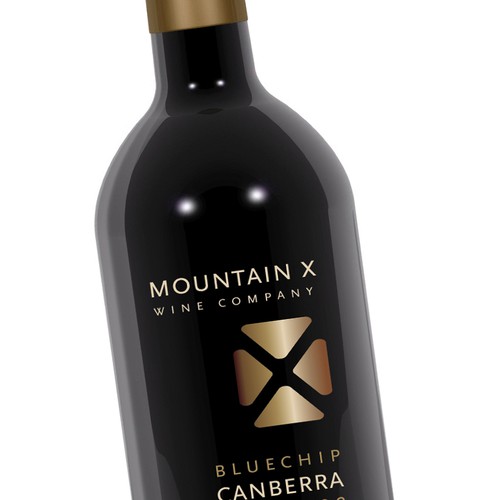Mountain X Wine Label Diseño de TeaBerry