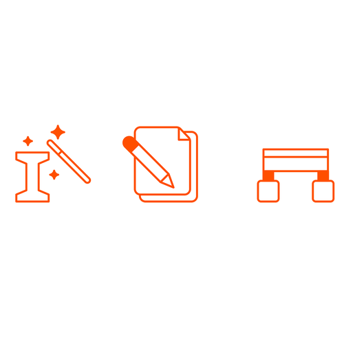 Create the icons for the buttons of a toolbar of an application program (Revised). Design by Maria Angelica G