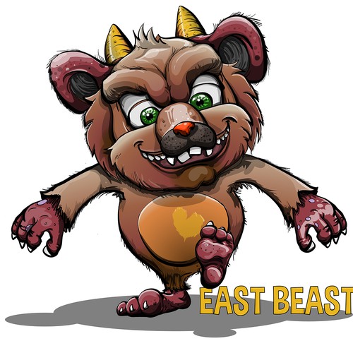 The East Beast - a fun mascot for an elementary school Design by Aleksandar Stanojev