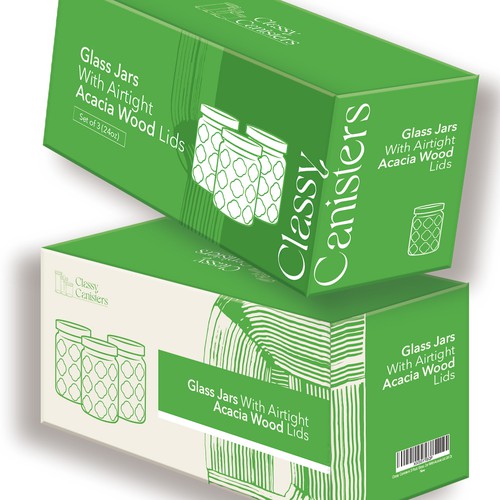 Design a modern, luxury box packaging for our Food Jar Brand Design by intanamir