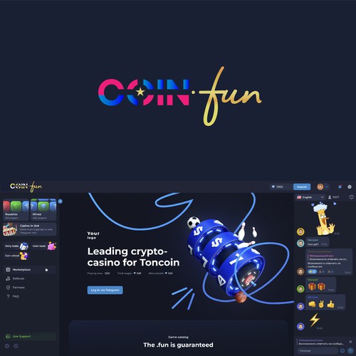 Coin.fun – Crypto Casino/Gambling Logo Design by FAVEO®