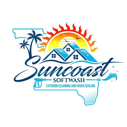 A logo for a softwash company that is appealing and inviting Design by Operation Design