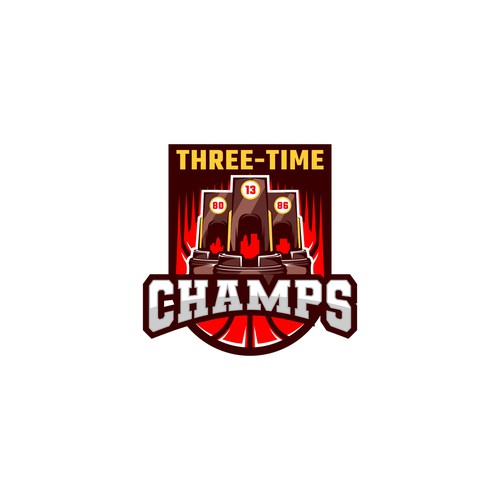 Basketball Logo for Team 'Three-Time Champs' - Your Winning Logo Featured on Major Sports Network Design by brint'X