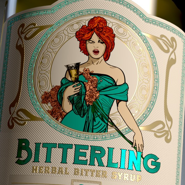 Label on a bottle of bitter syrup